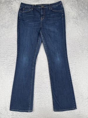 Weston Wear Curvy Bootcut Jeans Womens 14R Blue Dark Wash Mid Rise Stretch 33x32
