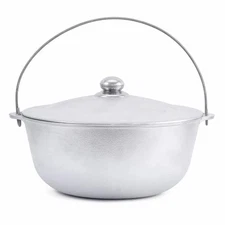 10 L Brizoll Aluminum Kazan Camp Fire Cooking Pot Stockpot with Handle and Lid