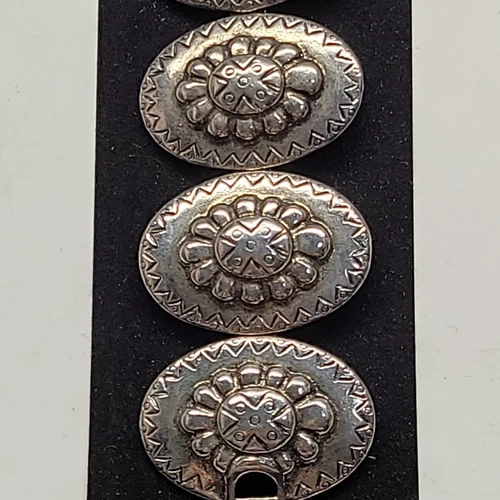 Vintage Carol Dauplais Silver Concho Mexican Signed Southwestern Bracelet - Picture 3 of 5