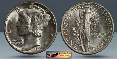 1944 Mercury Dime, Brilliant Uncirculated Condition, Ryan's Rare Coins, C8345