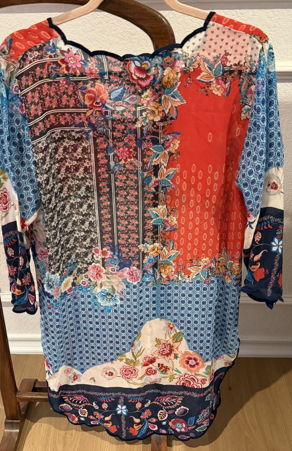 JOHNNY WAS Multicolor Patchwork Print Cupra Rayon… - image 9