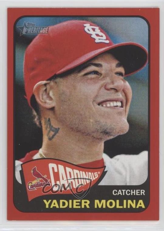 2014 Topps Heritage Red Border Yadier Molina #491 0t2