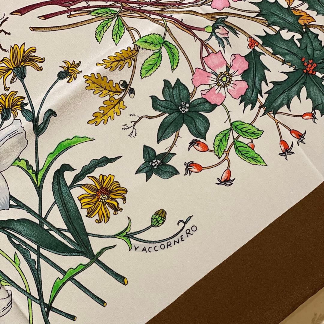 Gucci Scarf Silk Square 33.86x35.04inch "Floral Insect Botanical" 053280d thumbnail 11