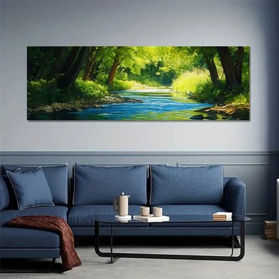 Panoramic Spring Creek Landscape Painting Canvas Wall Art Home Décor Picture