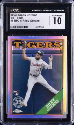 2023 TOPPS CHROME 88 TOPPS REFRACTOR #88 RILEY GREENE CGC 10 GEM MINT