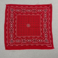 Vintage Elephant Trunk Up Fast Color Bandana Red Cotton Biker Selvedge Pre 50s
