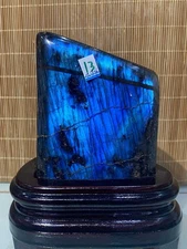 2.07LB Natural labradorite freeform quartz crystal mineral Energy Healing+stand