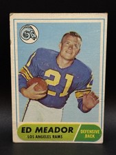 1968 Topps - Eddie Meador #106- Los Angeles Rams- Low Grade