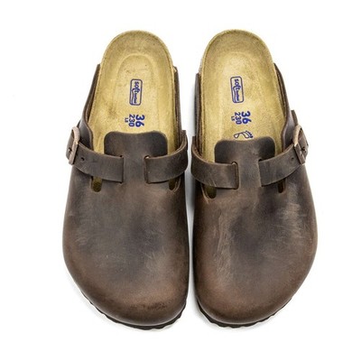Birkenstock Boston Habana Brown Oiled Leather Clogs Shoes | 0159711 46 EU