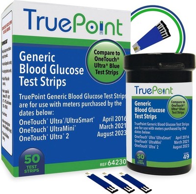 True Point = UniStrip 50 Test Strips for  Onetouch  Ultra  Meters exp 03/2027