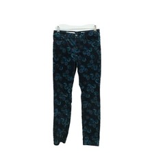 Pilcro and the Letterpress Script Velvet Ankle Jeans Navy Blue Floral Size 27