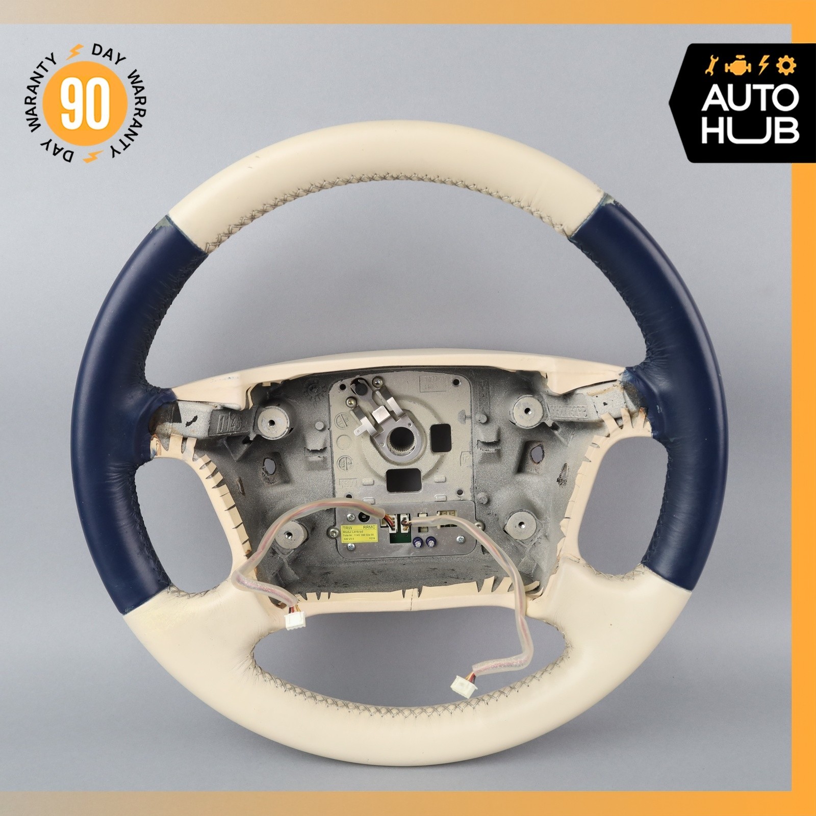 99-02 Bentley Arnage Steering Wheel Beige Blue PH27727PB OEM 42k
