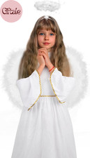 Angel Costume for Kids, Heavenly White Angelic Gown with Wings Headband for Girl