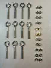 Eye Bolts 3-Inch (SET OF 11) Heavy Duty 74lbs Dottie EB5 w/Nuts (1/4"-20)  NEW