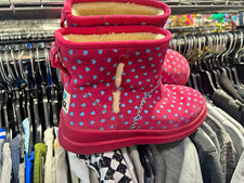 UGG Girls Ankle Bootie Slip-On Faux Fur Lined...