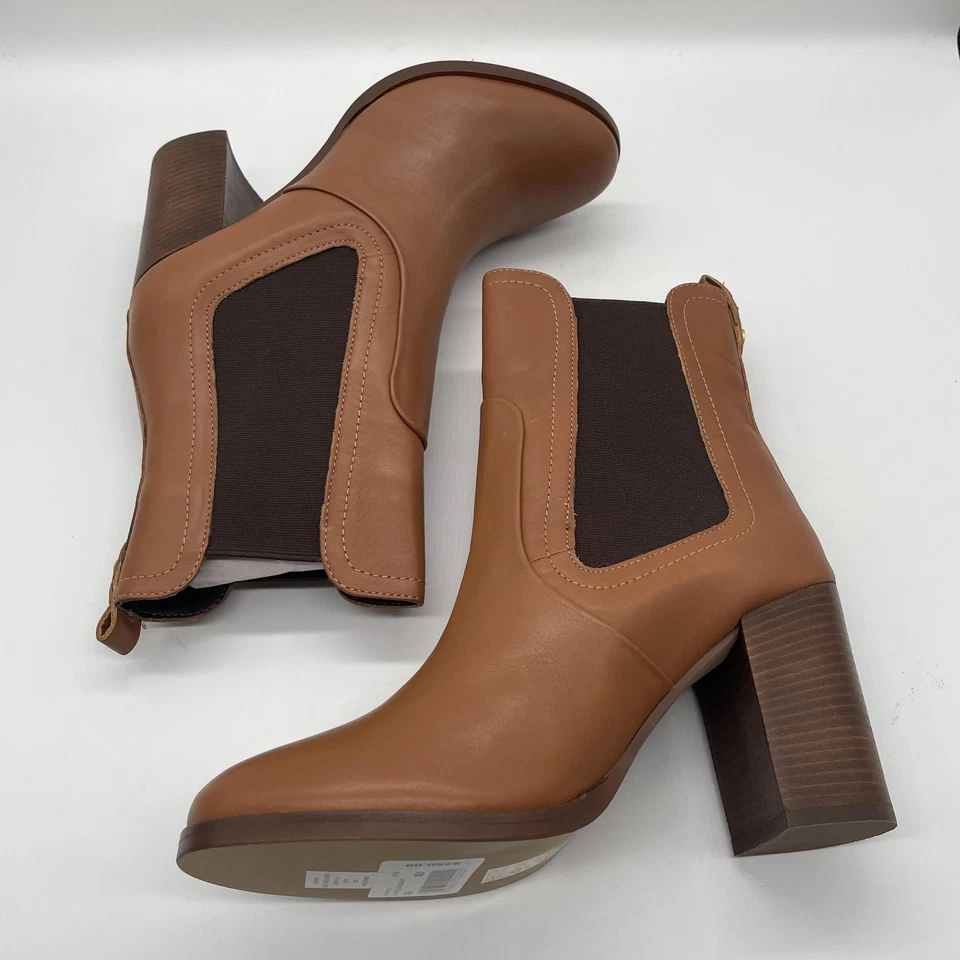 Ted Baker ботинки женщин размер 8,5 желтовато-коричневый кожаный каблук Chelsea Daphina платье туфли - Изображение 4 из 4