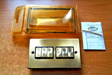 CLICK SCOLMORE DECO 6 GANG 2 WAY PLATE SWITCH 10AX - ANTIQUE GOLD FINISH