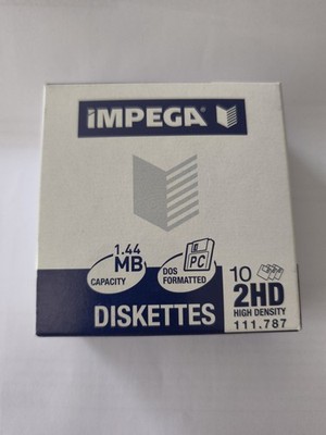 10 Impega Disketten 2HD  3,5'' Floppy Disk MS-DOS 1,44MB neu