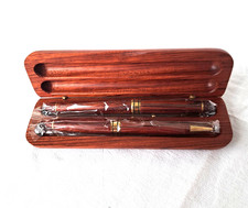 STILOGRAFICA & SFERA IN LEGNO ROSSO 2000 WOOD PENS BOX