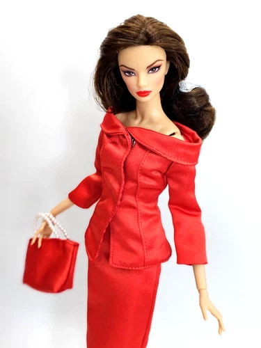 Red Dress Outfit Gown Bag For Barbie Silkstone Fashion Royalty Xian FR Mizi