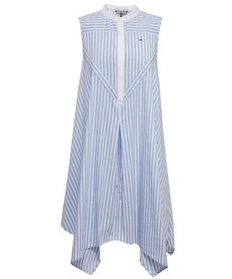 ROBE RAYÉE À OURLET HAUT-BAS TOMMY HILFIGER NEUVE AVEC ETIQUETTE DESTOCKAGE -70% - Photo 1/4