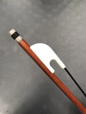 Baroque Violin Bow 4/4 Brazilwood White Frog Black Horsehair