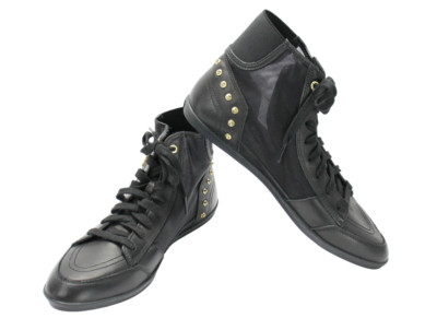 DIESEL Daily Kick Sneakers Damen EU 39 High Top Cow Leather Rivets Black