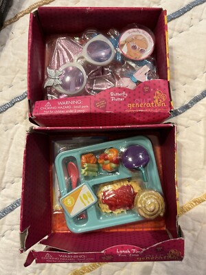 2 Our Generation Accessory set 18'' Dolls Butterfly Flutter Sunglasses & Lunch
