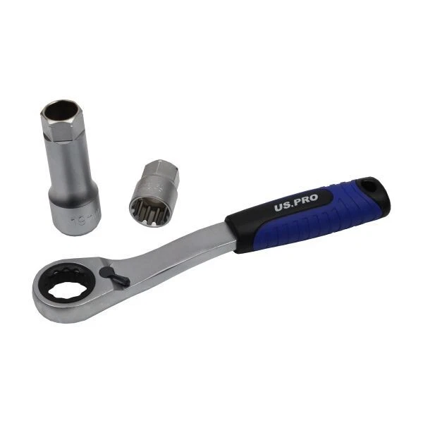 US PRO Socket Set Metric Go-thru 17 Pc 3/8 1/2 Adaptors Ratchet 7559 Go Through - Image 2 of 3