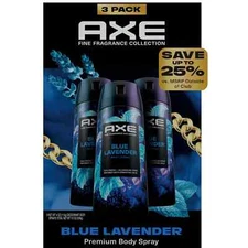 AXE Fine Fragrance Premium Deodorant Body Spray for Men, Blue Lavender (4.0 oz.,
