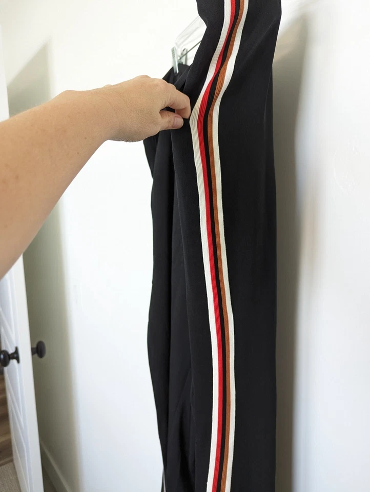 МЯГКОЕ ОКРУЖЕНИЕ широкие брюки женщин плюс размер 3 X черный тянуть на полоски комфорта - Изображение 3 из 4