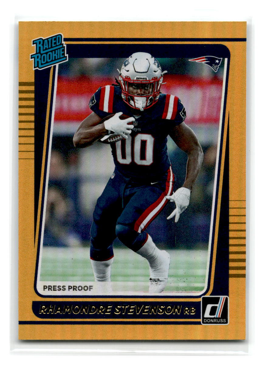 2021 Donruss - #286 - Rhamondre Stevenson Press Proof Premium - Patriots