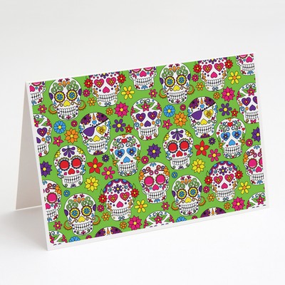 Day of the Dead Green Cinco de Mayo Greeting Cards Envelopes Pack 8 BB5117GCA7P