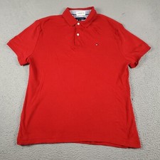 Tommy Hilfiger Polo Shirt Mens Medium Red Casual Short Sleeve 