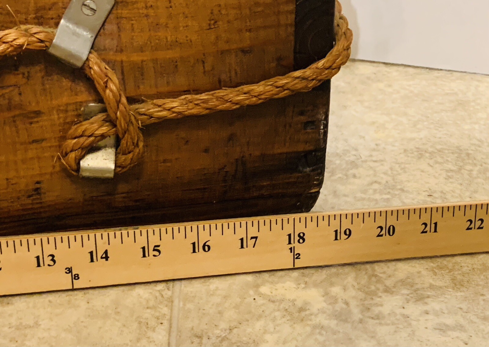 VTG Boy Scout  Wood Foot Locker Storage Trunk 18"x11"x9.5"