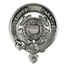 U.S. Coast Guard Pewter Cap Badge Brooch Made in USA Military Pin