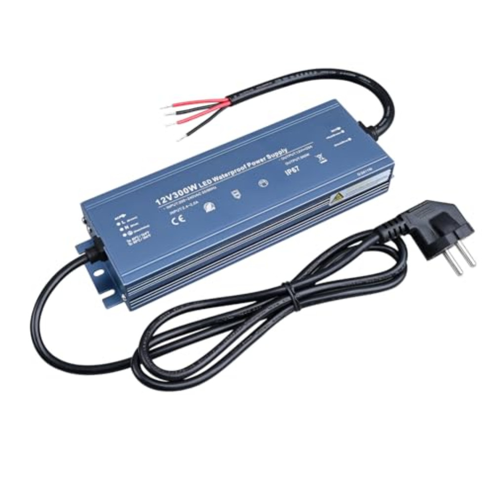TOPAI Trasformatore LED 24V 300W, Alimentatore CE LED Impermeabile IP67, 24V LED