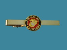 U.S MILITARY MARINE CORPS TIE BAR OR TIE TAC CLIP ON TYPE ROUND USMC
