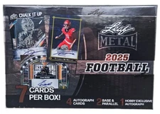 2025 Leaf Metal Football Factory Sealed Hobby Box 4 Autograph Cards Per Box