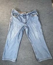 Duluth Trading Co Mens Size 44x30 Dark Wash Jeans Fire Hose Style