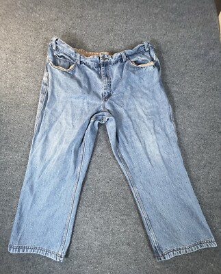 Duluth Trading Co Mens Size 44x30 Dark Wash Jeans Fire Hose