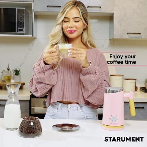 Starument Electric Milk Frother - Automatic Milk Foamer & Heater for Coffee
