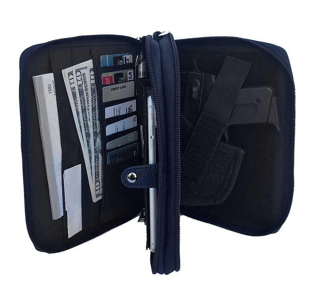 Genuine Leather Concealed Carry Pistol Concealment Gun Notebook