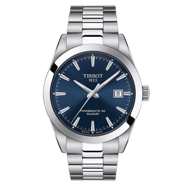 tissot mens gentleman stainless steel dress watch grey t1274071104100