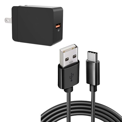 18W Fast Home Charger 6ft Long USB-C Cable Power Cord Wall AC for Smartphones