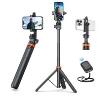 BEST 62" Phone Tripod, Remote Control, Sturdy, Compatible with iPhone/Android