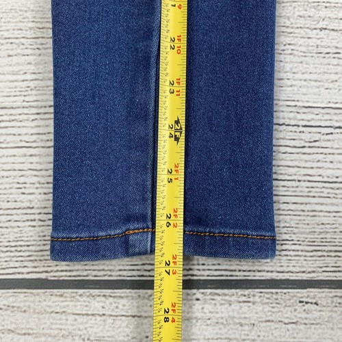 Pink Butterfly Distressed Slimming Blue Denim Skinny Jeans Girl Size 12 Stretch - Picture 14 of 14
