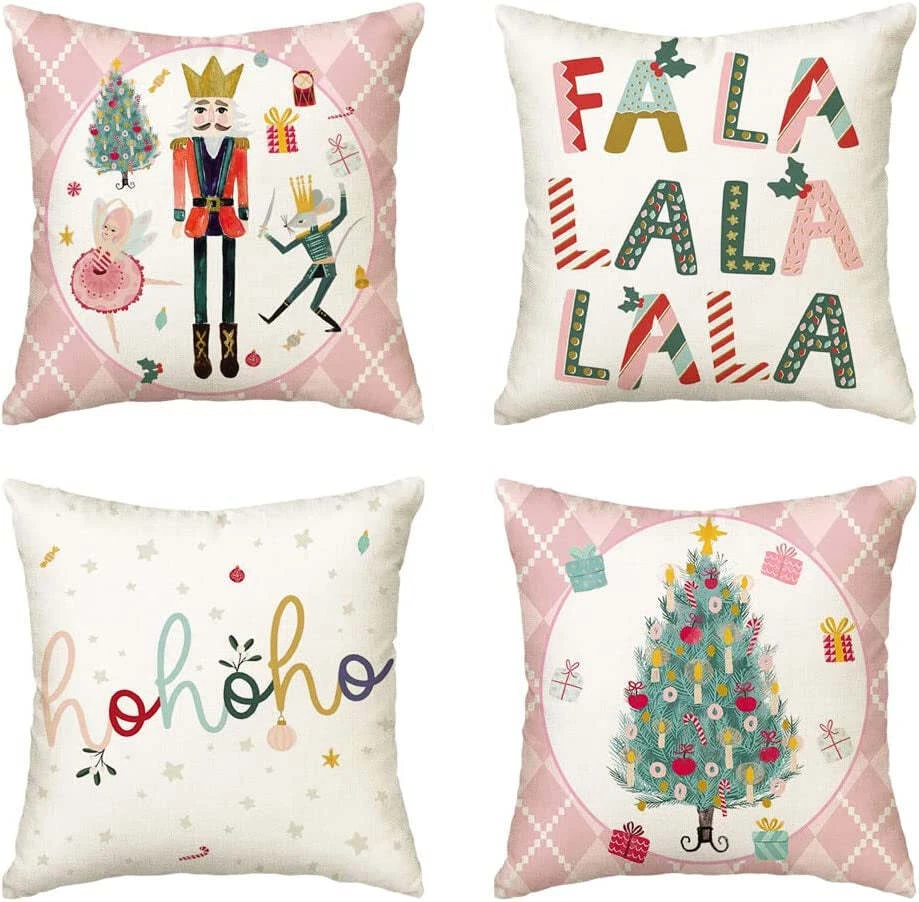 Elegant Merry Christmas Throw Pillow Cover + Pillow Insert