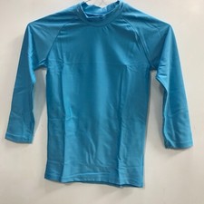 Kids Long Sleeve Swim Shirt UPF 50 Sun Protection. Baby Blue