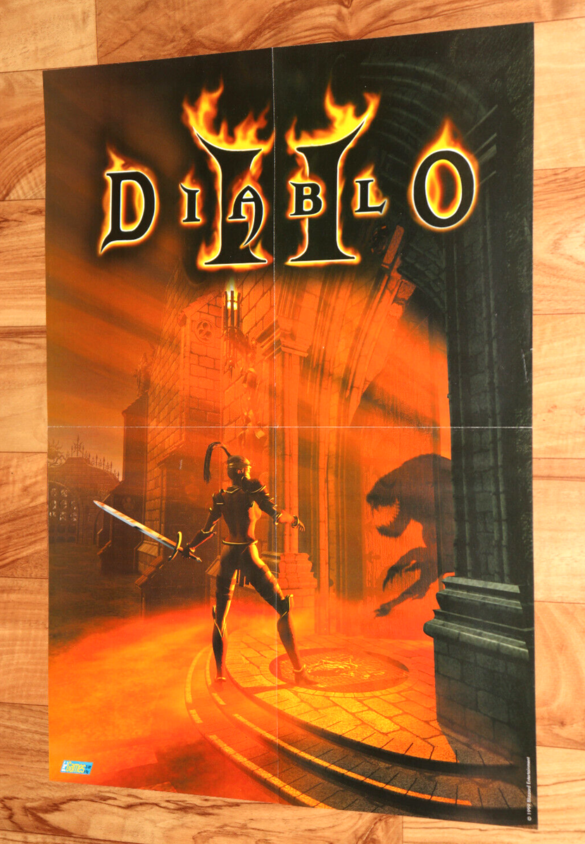 1999 Diablo II 2 Blizzard Entertainment Vintage Rare Poster